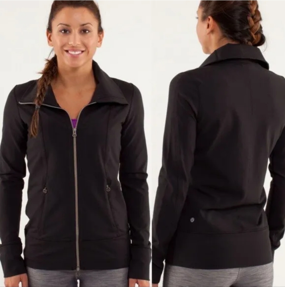 Lululemon Black Daily Yoga High Neck Zip-Up Jacket Size 8